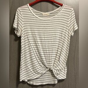 The Nines Striped Tee - Tie Waist & Scoop Neck - Size Medium